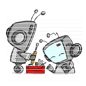 Roboter-Anti-Mobbing-Digistamp