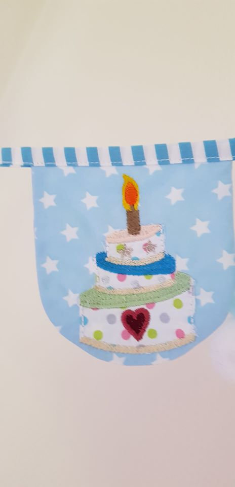 Bild 1 von Geburtstag Wimpel 10x10 ITH