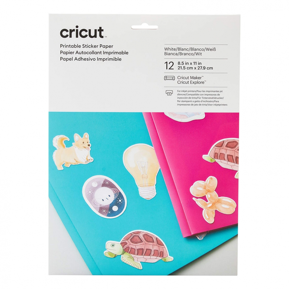 Bild 1 von Cricut Printable Sticker Paper 12 Bogen 21,5 cm x 27,9 cm