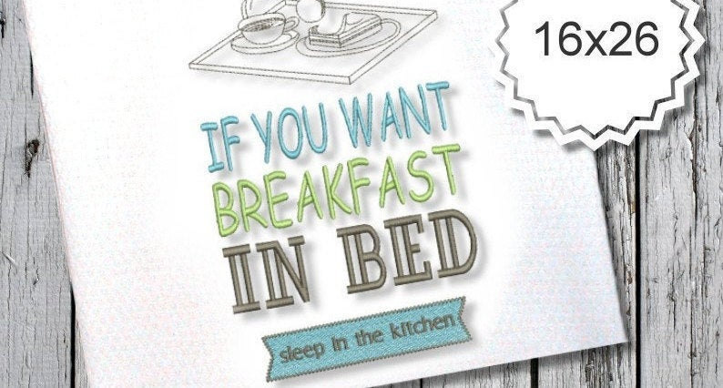 Bild 1 von Spruch Bed and Breakfast 16x26 Stickdatei