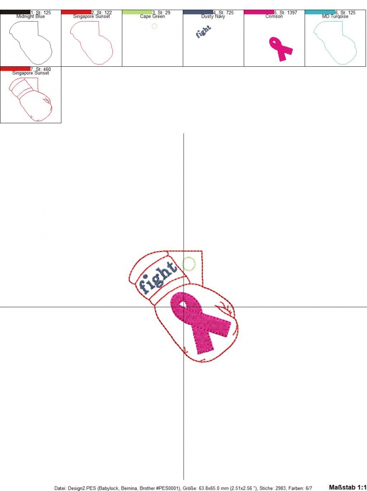 Bild 1 von Sofortdownload - nicht bestellen Cancer - Brustkrebs Freebie Schlüsselanhänger ITH