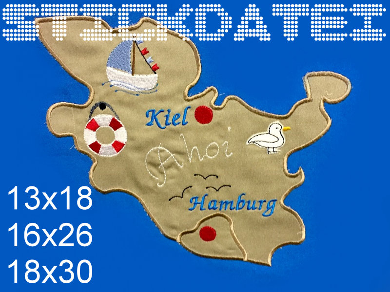 Bild 1 von Schleswig Holstein HH Puzzle Applikation 3 Größen
