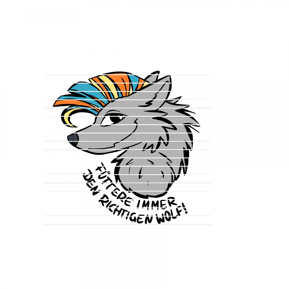 Bild 1 von Plottdatei SVG PNG DXF Anti Mobbing Wolf 