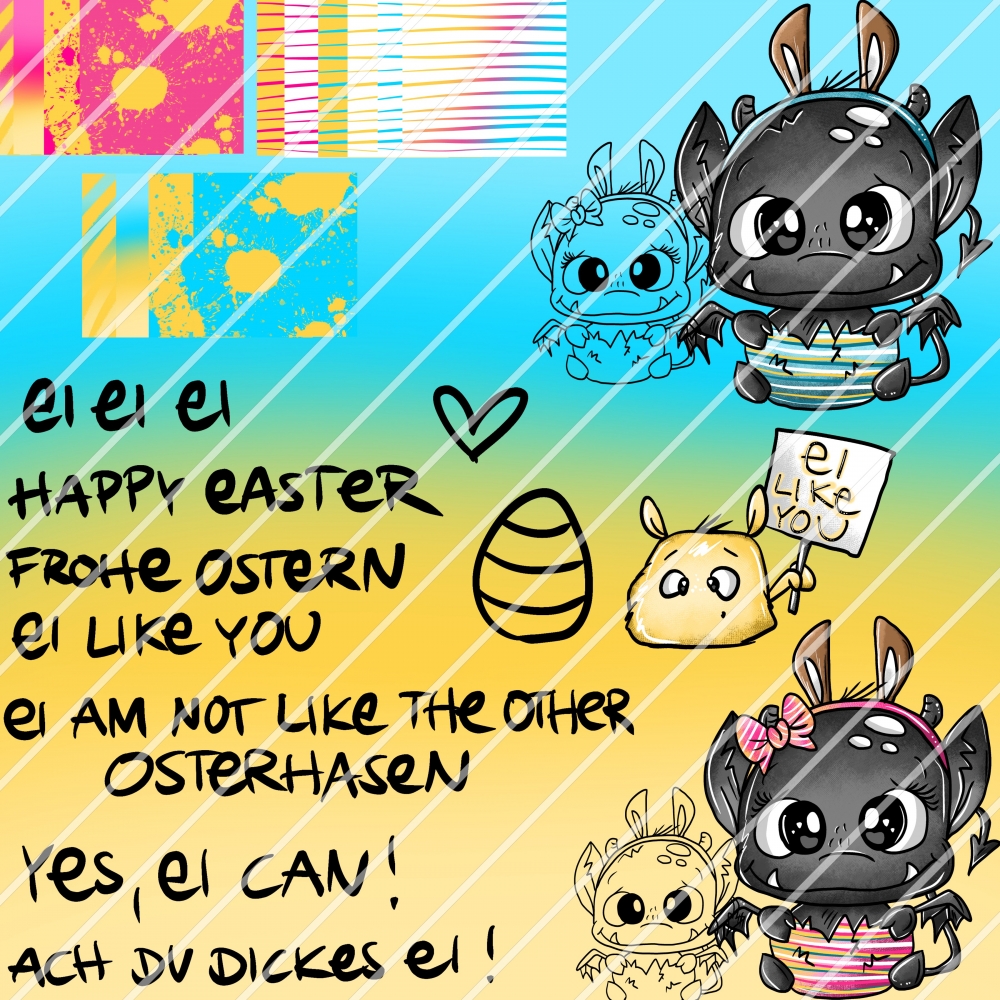 Bild 1 von EP *Gretl und Gustl im Osterei* Digistamp Set inkl. Papier und SVG Dateien