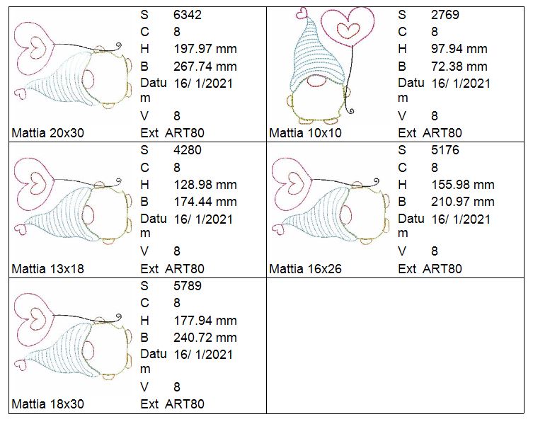 Bild 1 von Amore Liebe Doodle versch.Größen Valentin  / (Musterauswahl) Amore komplettes Set