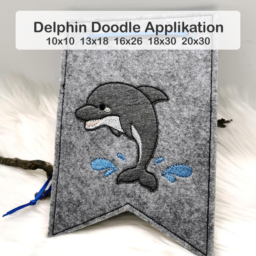 Bild 1 von Delfin Applikation ab 10x10 bis 20x23 Rahmen