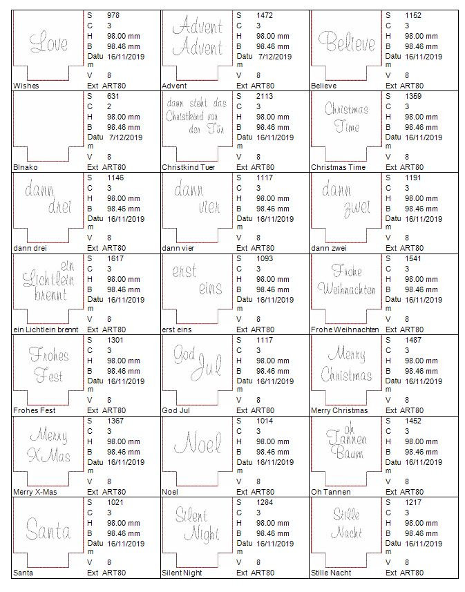 Bild 1 von LED Lichtlein 20 Motive Advent Advent ein Lichtlein brennt......  ITH 10x10