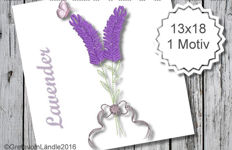 Bild 1 von Lavender 13x18 Stickdatei Lavendel