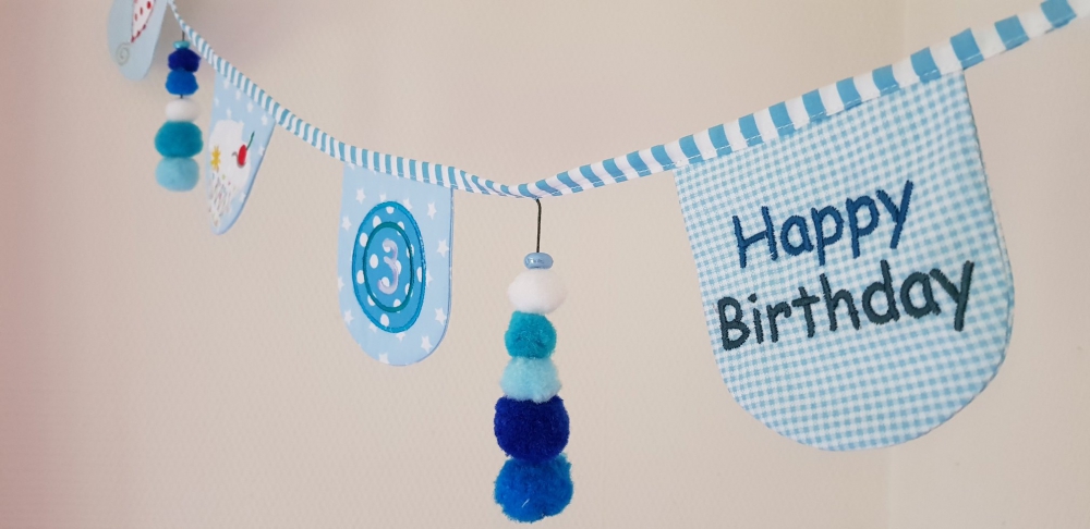 Bild 1 von Geburtstag Wimpel 10x10 ITH