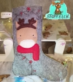 Weihnachstsocke Rentier 16x26 ITH