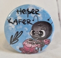 Button Kühlschrankmagnet *Marienkäfer rosa* 59mm blau