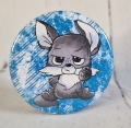 Button Kühlschrankmagnet *Abstand Hase* petrol 59mm