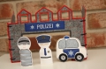 Polizeistation Polizist Dieb Polizeiauto ITH Fingerpuppen