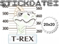 Bild 5 von T-Rex Doodle 20x20 Doodle  Stickdatei