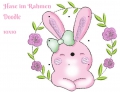 Hase Rahmen  Doodle 10x10