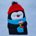 Wintertiere Elch Bär und Pinguin Applikation 13x18  / (Musterauswahl) Komplett