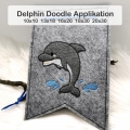 Delfin Applikation ab 10x10 bis 20x23 Rahmen