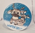 Button Kühlschrankmagnet *Rentiere Winter*  Winterzeit petrol 59mm