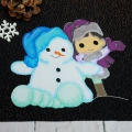 Frosty und Maja  versch. Größen Doodle Applikation Schneemann