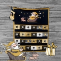 Happy Christmas Adventskalender-Panels Canvas Ocker-Schwarz  Canvas