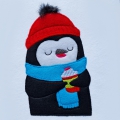 Wintertiere Elch Bär und Pinguin Applikation 13x18