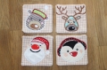 Bild 6 von Mug Rugs Christmas Elch, Santa,Bär und Pinguin Zuckerstangenmugs 10 x 10 ITH